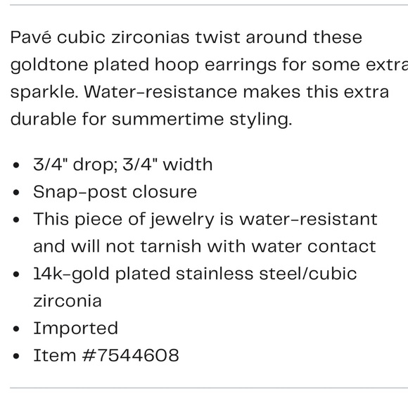 Adornia Twist Pave Water Resistant Wide Hoop Earrings - Picture 4 of 4